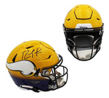 Randy Moss Signed Minnesota Vikings Custom Speed Flex Auth Yellow Fade Helmet