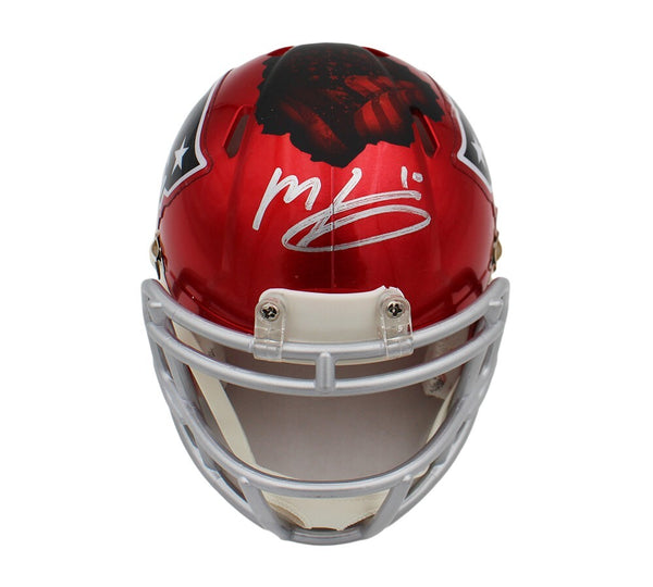 Mac Jones Signed New England Patriots Speed Flash Ripped NFL Mini Helmet
