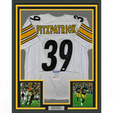 FRAMED Autographed/Signed MINKAH FITZPATRICK 33x42 Pitt White Jersey PSA COA