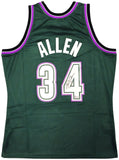 BUCKS RAY ALLEN AUTOGRAPHED AUTHENTIC M&N 1996-97 ROOKIE JERSEY L BECKETT 221291