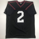 Autographed/Signed Johnny Manziel Texas A&M Black College Football Jersey JSA CO