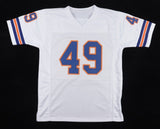 Dennis Smith Signed Denver Broncos White Home Jersey (JSA COA) 6xPro Bowl Safety