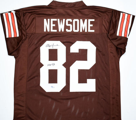 Ozzie Newsome Autographed Brown Pro Style Jersey w/ HOF-Beckett W Hologram *8