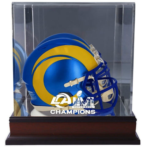 Los Angeles Rams Mahogany SB LVI Champs Helmet Display Case