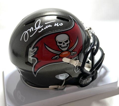 MIKE ALSTOTT Signed Riddell Speed Mini Helmet - Tampa Bay Buccaneers NFL - BAS