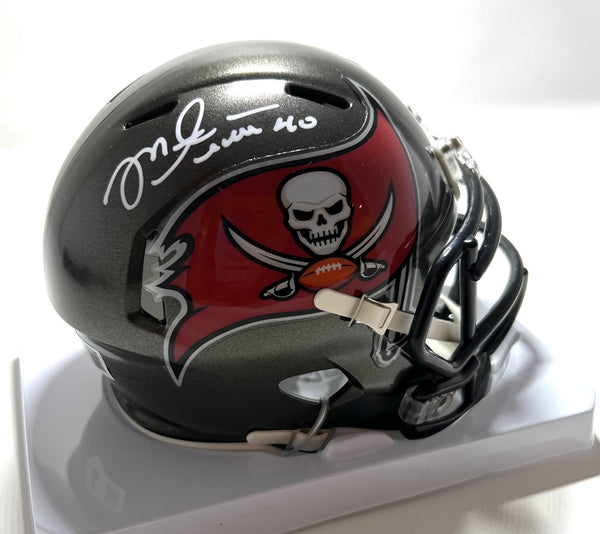 MIKE ALSTOTT Signed Riddell Speed Mini Helmet - Tampa Bay Buccaneers NFL - BAS