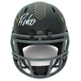 Roddy White Autographed Falcons 2025 Salute to Service Speed Mini Helmet Radtke