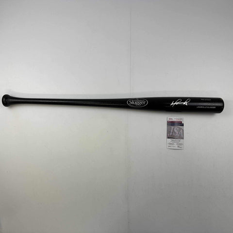 Autographed/Signed David Ortiz Black Louisville Slugger Baseball Bat JSA COA
