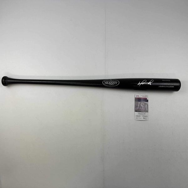 Autographed/Signed David Ortiz Black Louisville Slugger Baseball Bat JSA COA