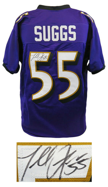 Terrell Suggs (RAVENS) Signed Purple Custom Football Jersey - (JSA COA)