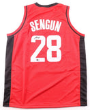 Alperen Sengun Signed Houston Rockets Jersey (Beckett) 2021 1st Round Draft Pck