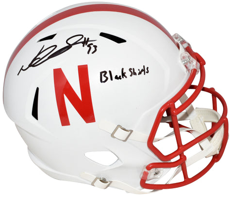 NDAMUKONG SUH SIGNED NEBRASKA CORNHUSKERS FULL SIZE SPEED HELMET W/ BLACKSHIRTS