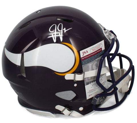 Justin Jefferson Autographed Minnesota Vikings Throwback Authentic Helmet JSA