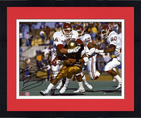Framed Brian Bosworth Oklahoma Sooners Autographed 8" x 10" Tackle Photograph
