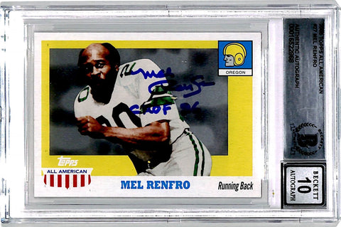 Mel Renfro Signed 2005 Topps All American #27 Trading Card Beckett 44495