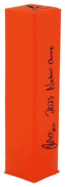 Jaylen Harrell Signed BSN Orange Endzone Football Pylon w/Nat'l Champs -(SS COA)