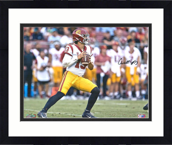 Framed Caleb Williams USC Trojans Signed 16" x 20" Throwing Photo