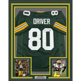 Framed Autographed/Signed Donald Driver 35x39 Green Bay Green Jersey JSA COA