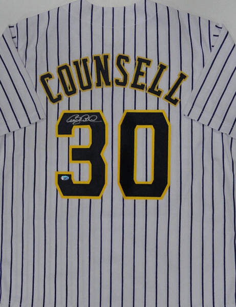 Brewers Manager CRAIG COUNSELL Signed Custom Replica Pinstripe Jersey AUTO