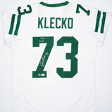 Joe Klecko Autographed White Pro Style Jersey w/HOF- Beckett W Hologram *Silver