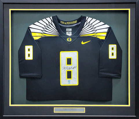 OREGON DUCKS MARCUS MARIOTA AUTOGRAPHED FRAMED BLACK NIKE JERSEY MM HOLO 89824