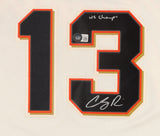 Cody Ross Signed San Francisco Giants Photo Jersey Inscribed WS Champs (Beckett)