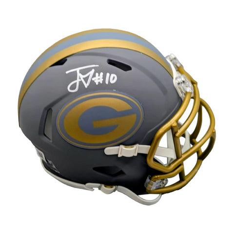 Jordan Love Autographed Green Bay Packers Slate Mini Helmet - Beckett