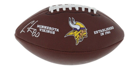 Cris Carter Signed Minnesota Viking Logo Football (Schwartz) 8xPro Bowl Receiver