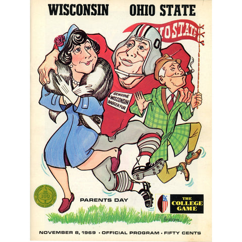 Ohio State Buckeyes vs Wisconsin Badgers 11/8/1969 Gameday Magazine 59301