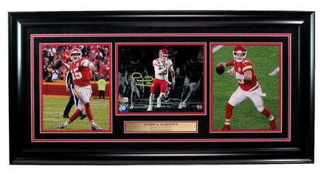 Patrick Mahomes Signed 8x10 Photo Collage KC Chiefs Framed Beckett 187254