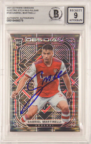 Gabriel Martinelli Signed 2021-22 Panini Obsidian Rookie /26 - BGS 9 Autograph