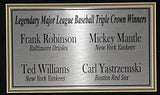 Robinson Williams Mantle Yastrzemski Quad Autographed Triple Crown Litho PSA LOA