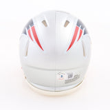 Drew Bledsoe Signed New England Patriots Mini Helmet (Beckett) 4xPro Bowl Q.B.