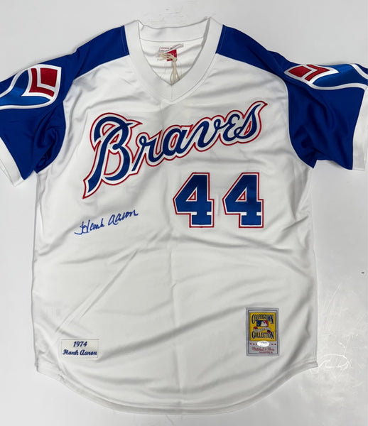 HANK AARON Signed Official 1974 Mitchell & Ness Jersey AUTO - JSA