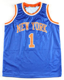 Chris Childs Signed Knicks Blue Jersey (Steiner) New York Guard 1994-2001
