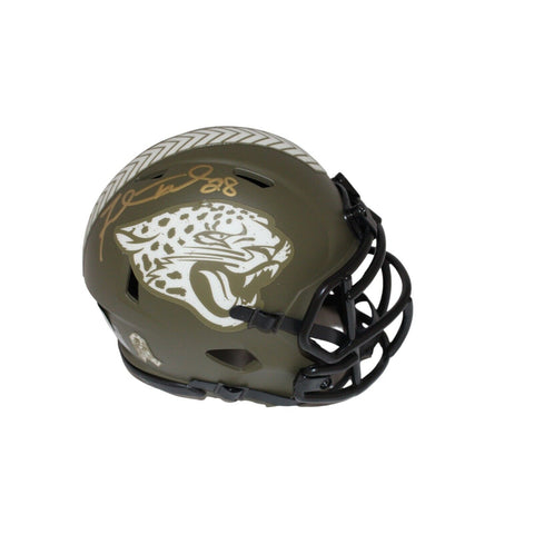 Fred Taylor Signed Jacksonville Jaguars Salute Mini Helmet Beckett 42361