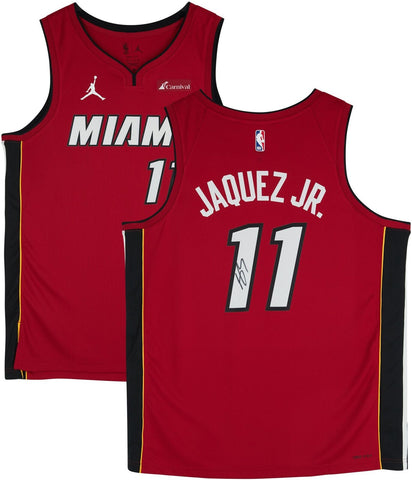 Jaime Jaquez Jr. Miami Heat Signed Jordan Brand Red Statement Swingman Jersey