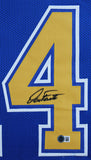 Dan Fouts Authentic Signed Blue Throwback Pro Style Framed Jersey BAS Witnessed