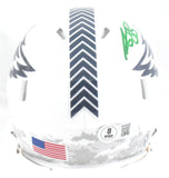 AJ Brown Autographed Eagles Salute 2024 Speed Mini Helmet-Beckett W Holo *Green