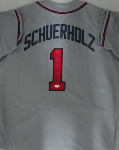 Braves JOHN SCHUERHOLZ Signed Custom Replica Atlanta Grey Jersey AUTO - JSA