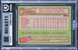 Mets Darryl Strawberry Signed 1985 Topps #570 Card Auto Grade GM 10! BAS Slabbed