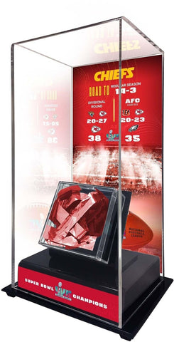 Kansas City Chiefs Super Bowl LVII Champs Tall Display Case w/GU Confetti