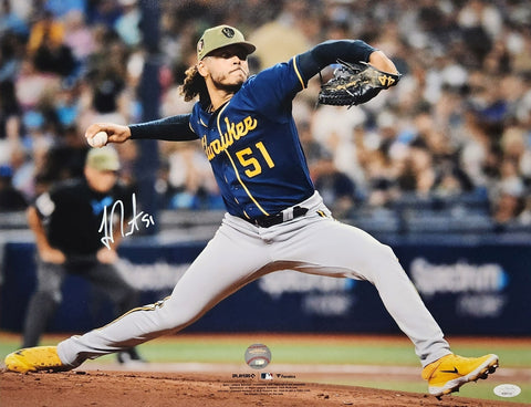 Brewers All Star Pitcher FREDDY PERALTA Signed 16x20 Photo #11 AUTO -- JSA