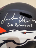 Jonah Elliss Autographed Denver Broncos Navy Replica Helmet 2x Inscribed BAS COA