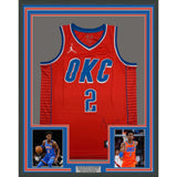 Framed Front Signed Shai Gilgeous-Alexander SGA 35x39 Orange Jersey PSA COA