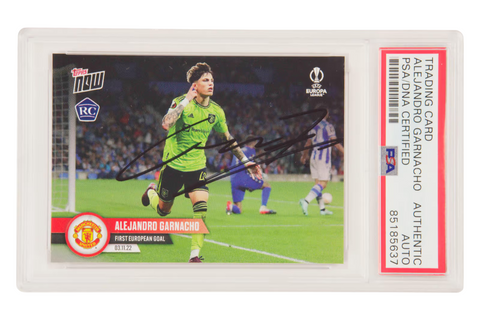 Alejandro Garnacho Signed 2022 Topps Now First Goal Rookie Card - PSA Authentic