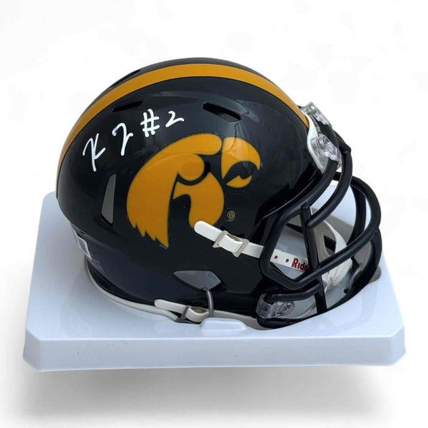 Kaleb Johnson Autographed Signed Iowa Hawkeyes Mini Helmet - Beckett