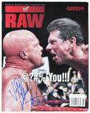 Vince McMahon & Steve Austin Signed May 1999 WWE RAW Magazine Cover BAS #AE64010
