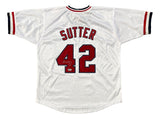 Bruce Sutter St. Louis Signed White Baseball Jersey HOF 06 BAS