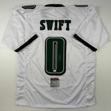 Autographed/Signed D'Andre Swift Philadelphia White Football Jersey JSA COA